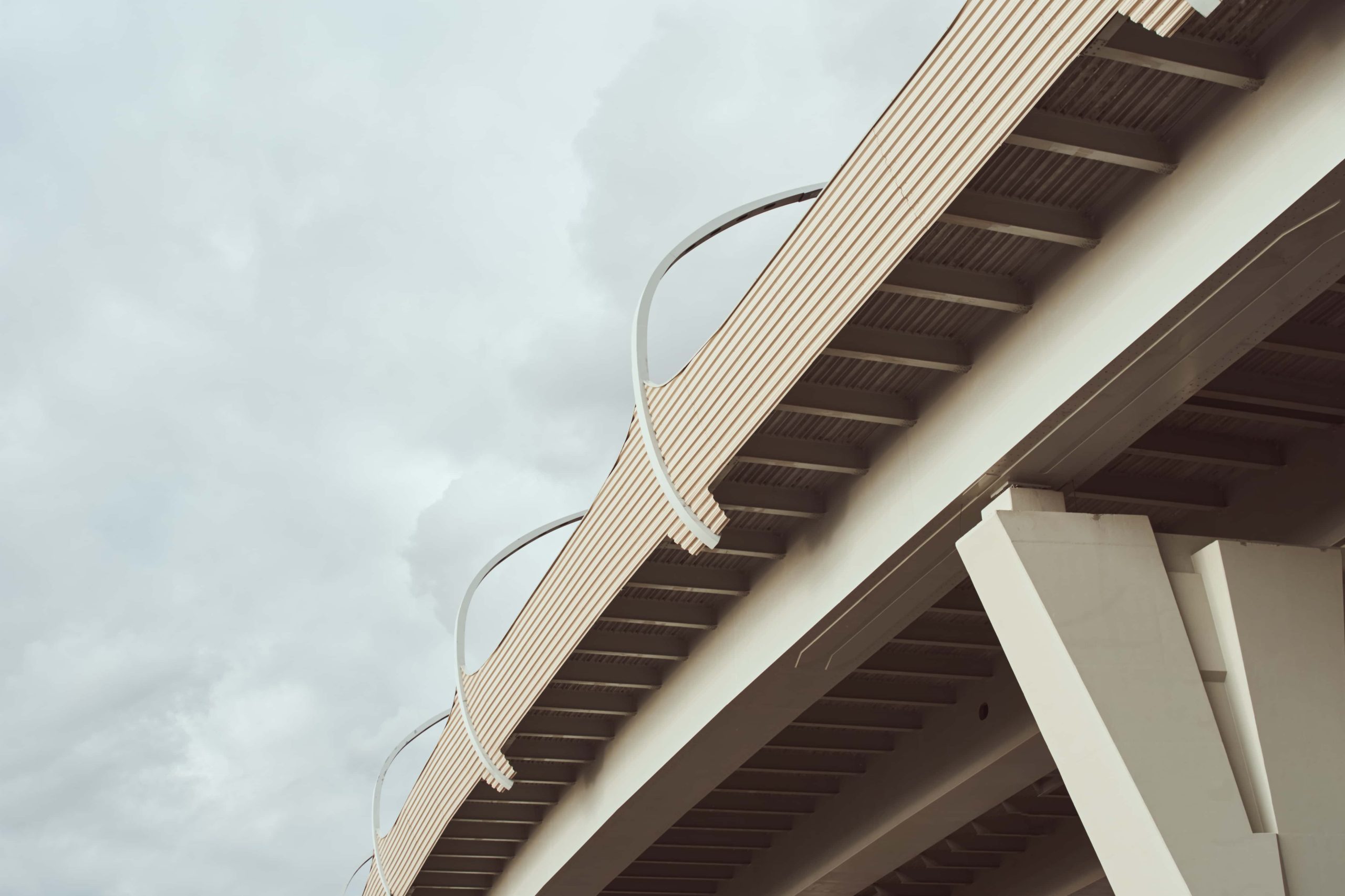 White soffit and fascia under a roof edge