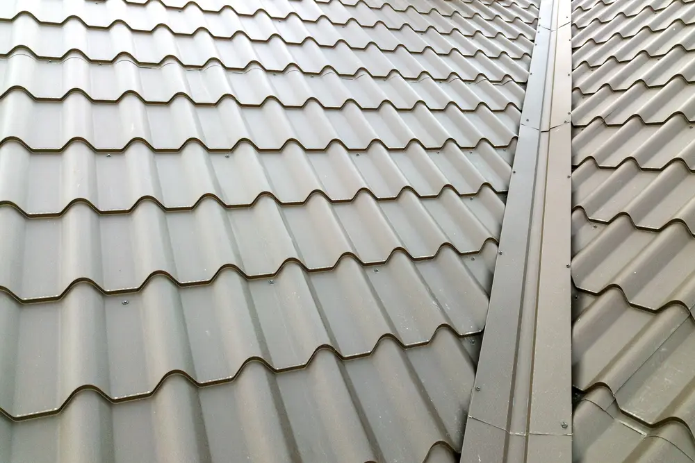 Gray metal tile roofing panels